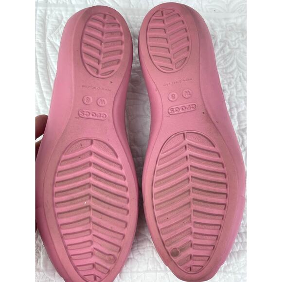 Crocs Women's Size 8 Pink Ballet Flat Pointed Toe Summer Beach Vacation Sandal - Picture 7 of 9